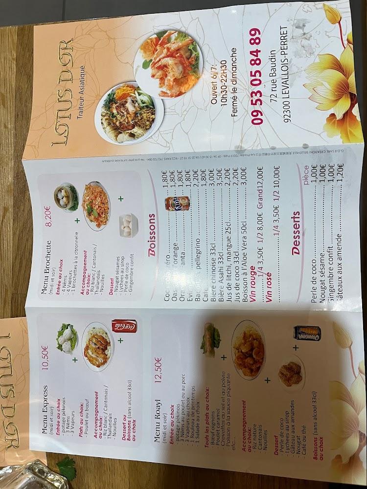 LOTUS D'OR - Menu Image 1
